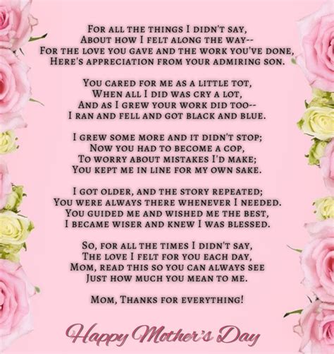 Happy Mother's Day Poem From Son