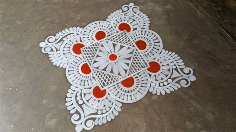 floor alpona design for laxmi puja / laxmi puja alpona design / easy ...