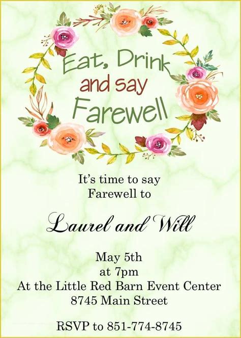 Spring Invitation Templates Free Of Going Away Party Invitations New ...