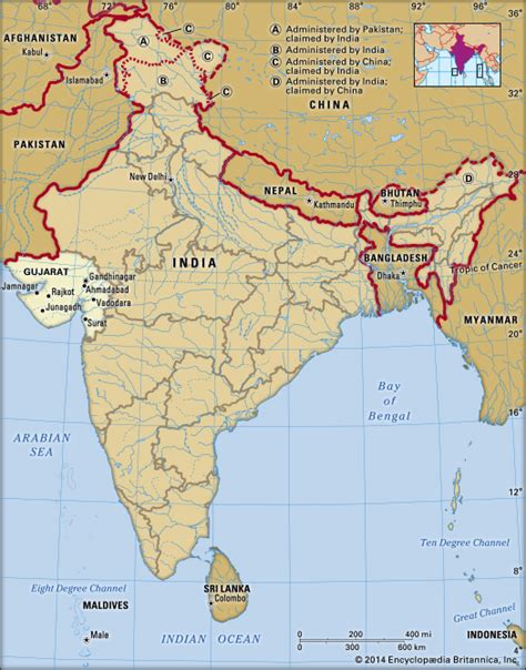 Gujarat: location map