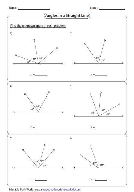 Angles Worksheets Grade 7