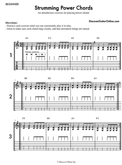 Power Chord Exercise for Beginners | Discover Guitar Online, Learn to Play Guitar # ...