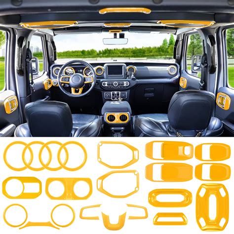 Buy 21PCS Full Set Interior Decoration Trim Kit fit for Jeep Wrangler ...