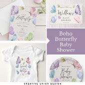 Boho Butterfly Baby Shower Invitation | Zazzle