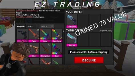 TRADING IN MM2 - YouTube