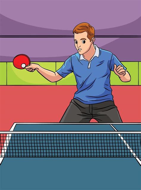 Table Tennis Colored Cartoon Illustration 17022982 Vector Art at Vecteezy