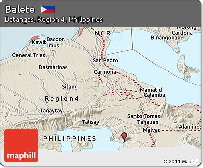 Free Shaded Relief Panoramic Map of Balete