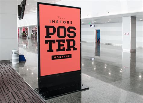 Free Shopping Mall Instore Poster Mockup PSD - Good Mockups