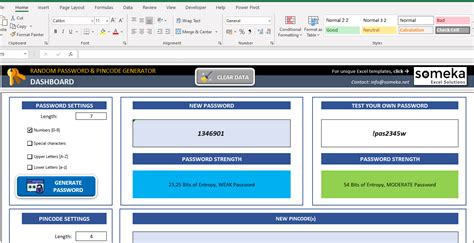 Excel Password Generator | Password and Pin Code Template