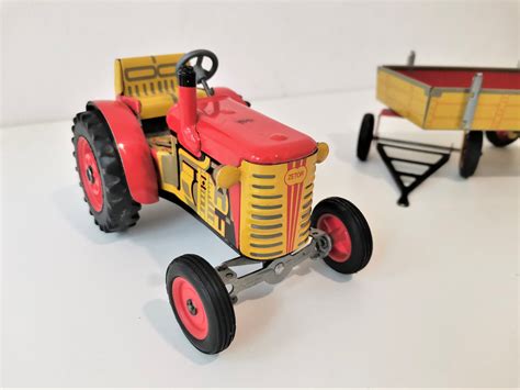 Vintage Toy Tin Tractor for collectors 70s | Etsy