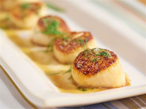 Seared Diver Scallops with Caper-Honey Sauce | Recipe | Food network ...