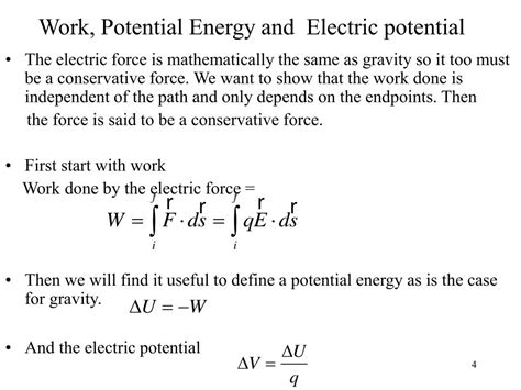 PPT - Lecture 4 Work, Electric Potential and Potential Energy Ch. 25 PowerPoint Presentation ...