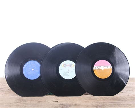 3 Vintage 33 1/3 Records / Colorful Vinyl Records / Antique Vinyl ...