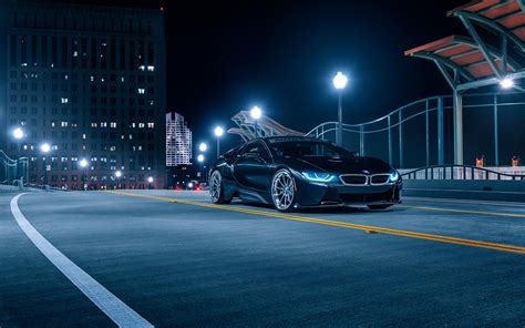 Image BMW Aristo, i8 Black Cars Night 3840x2400