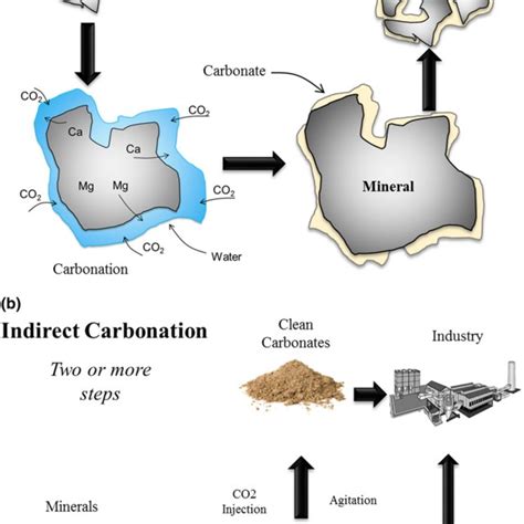 Schematic diagram for: a direct carbonation and b indirect carbonation ...