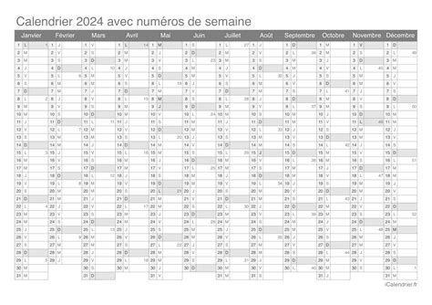 Calendrier 2024 à imprimer PDF et Excel