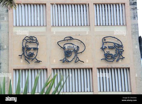 Fidel Castro, Camilo Cienfuegos and Che Guevara relief, Old Havana (La Habana Vieja), Cuba ...