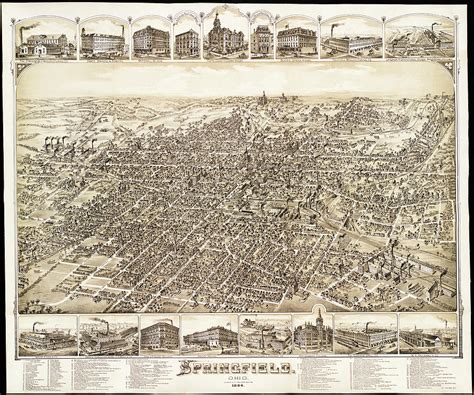 Map of Springfield Ohio 1884 Photograph by Mountain Dreams