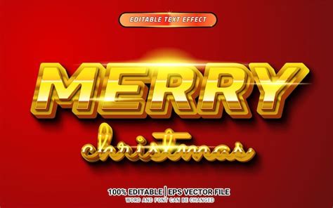 Diseño de plantilla de efecto de texto 3d de feliz navidad | Vector Premium