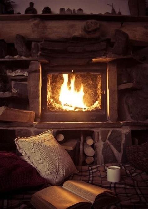 books-cats-coffee | Fireplace, Cabin living, Indoor outdoor fireplaces