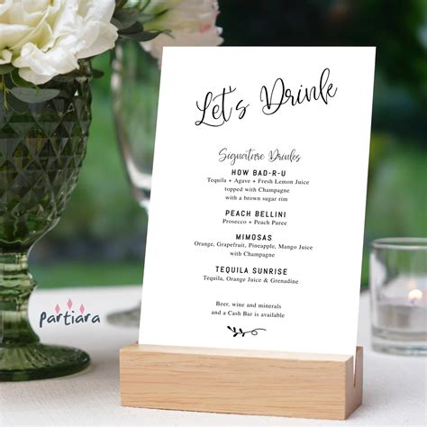 Editable Birthday Signature Drinks Menu Template Lets Drink - Etsy