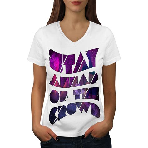 Wellcoda Geometric Unique Womens V-Neck T-shirt, Attitude Graphic ...