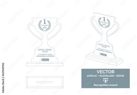 Trophy Vector Template. Trophy Distinction Award. Recognition Trophy ...