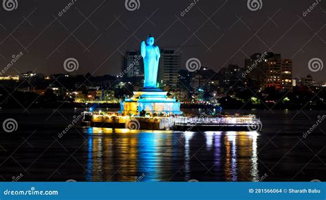 Buddha Statue in Hussain Sagar Lake Stock Photo - Image of hyderabad ...