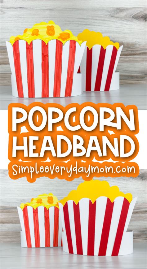 Popcorn Headband Craft For Kids [Free Template]