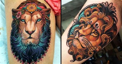 Lion tattoo Lion and Old school on Pinterest | Traditional lion tattoo ...