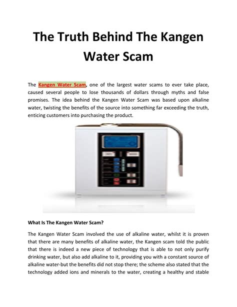 The Truth Behind The Kangen Water Scam by eith - Issuu