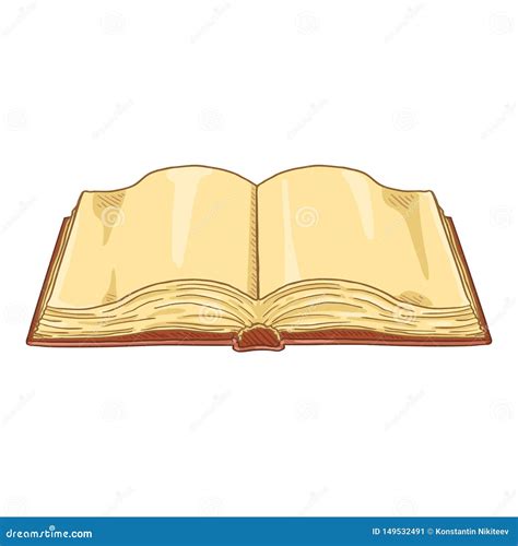 Vector Cartoon Open Book with Blank Pages Stock Vector - Illustration of novel, empty: 149532491