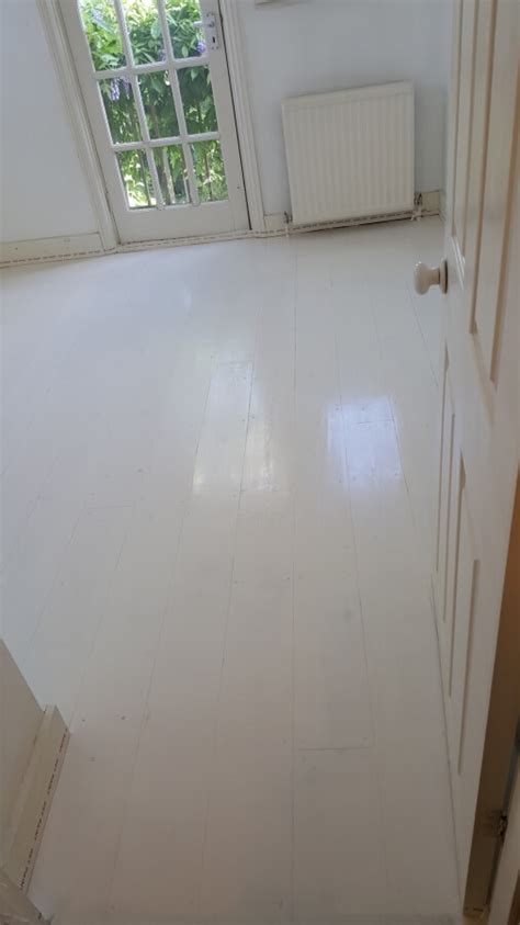 Gloss white floor paint - Floors of London Ltd