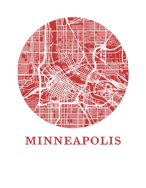 Minneapolis Map Print City Map Poster - Etsy