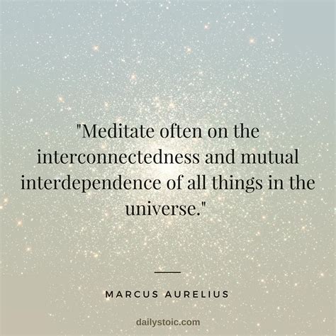 "Meditate often on the interconnectedness and mutual... | Meditation quotes, Stoicism quotes ...