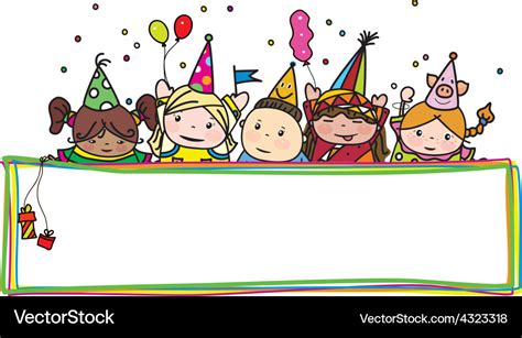 Kids birthday frame Royalty Free Vector Image - VectorStock