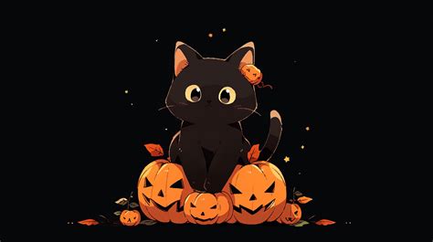 Halloween Black Cat HD Wallpaper by Laxmonaut