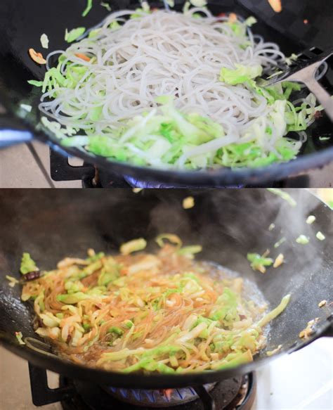 Glass Noodles Stir Fry with Shredded Cabbage | China Sichuan Food