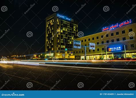 Night Movement in Erbil City Editorial Stock Image - Image of barzan ...