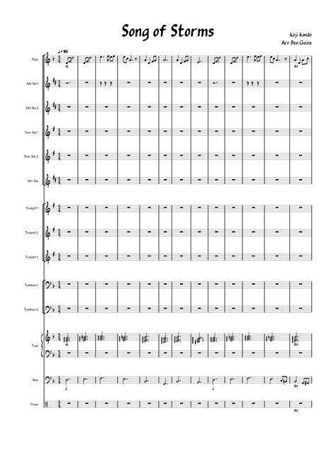 Song of Storms Sheet music for Piano, Trombone, Flute, Saxophone alto & more instruments (Jazz ...