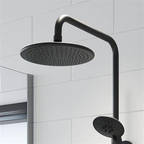 Soho Matt Black Thermostatic Telescopic Rigid Riser Shower Mixer Set ...