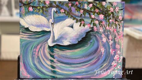 How To Paint “Swans Of Summer” acrylic painting tutorial - YouTube