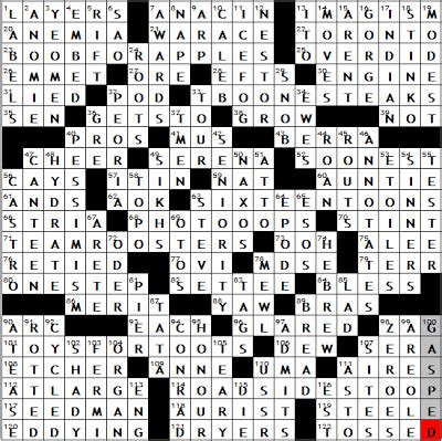 0215-09 New York Times Crossword Answers 15 Feb 09 - NYXCrossword.com