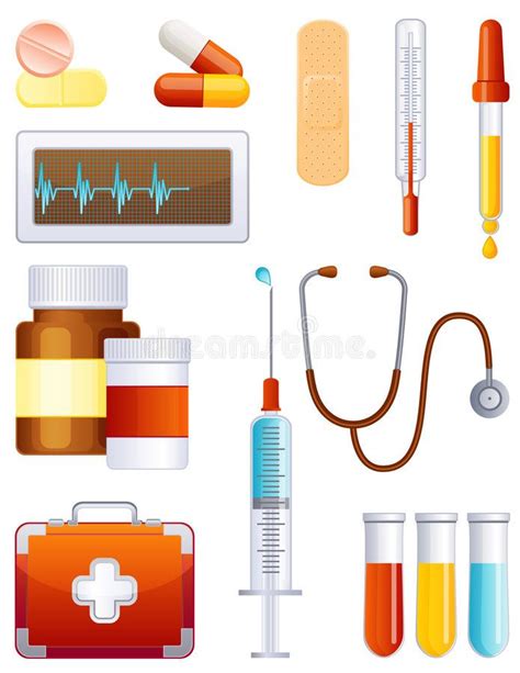 Medicine icon set stock vector. Illustration of illness - 7366011 ...