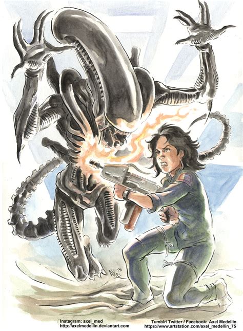 ArtStation - Ripley vs Xenomorph