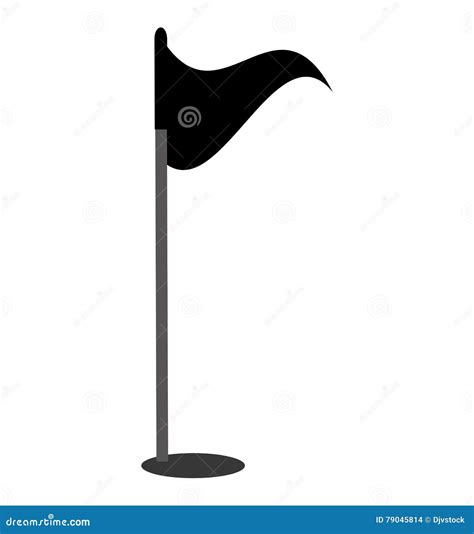 Golf Flag Hole Isolated Icon Stock Vector - Illustration of game, golf ...