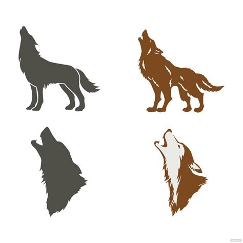 Howling Wolf Vector in Illustrator, SVG, JPG, EPS, PNG - Download ...