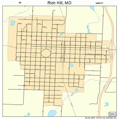 Rich Hill Missouri Street Map 2961418