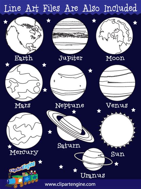 Planets Clip Art Collection for Personal and Commercial Use