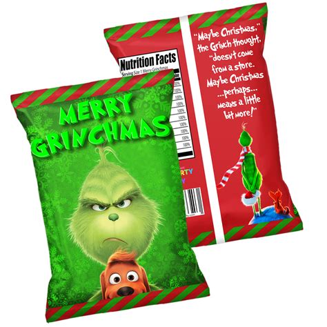 Merry Grinchmas Printable Chip Bag Free - Pretty Party & Crafty